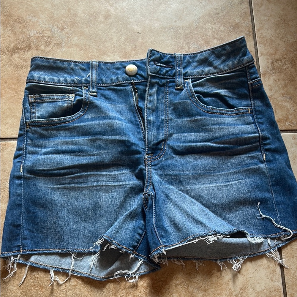 American Eagle Outfitters Distressed Blue Jean Shorts
